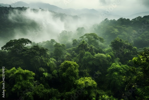 fog in the mountains forest