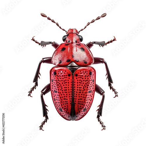 Fotografia red beetle , isolated on transparent background cutout , generative ai