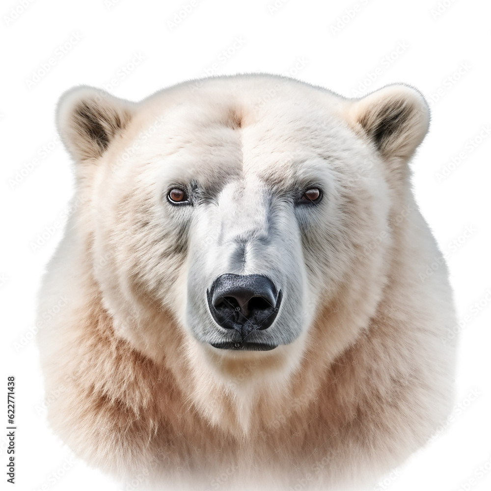 polar bear face shot , isolated on transparent background cutout , generative ai polar bear face shot , isolated on transparent background cutout , generative ai