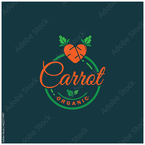 Carrot Illustration Creative Design Carrot Agricultural Product Logo Icon  Carrot Processing vegan food  Farmers Market Vector