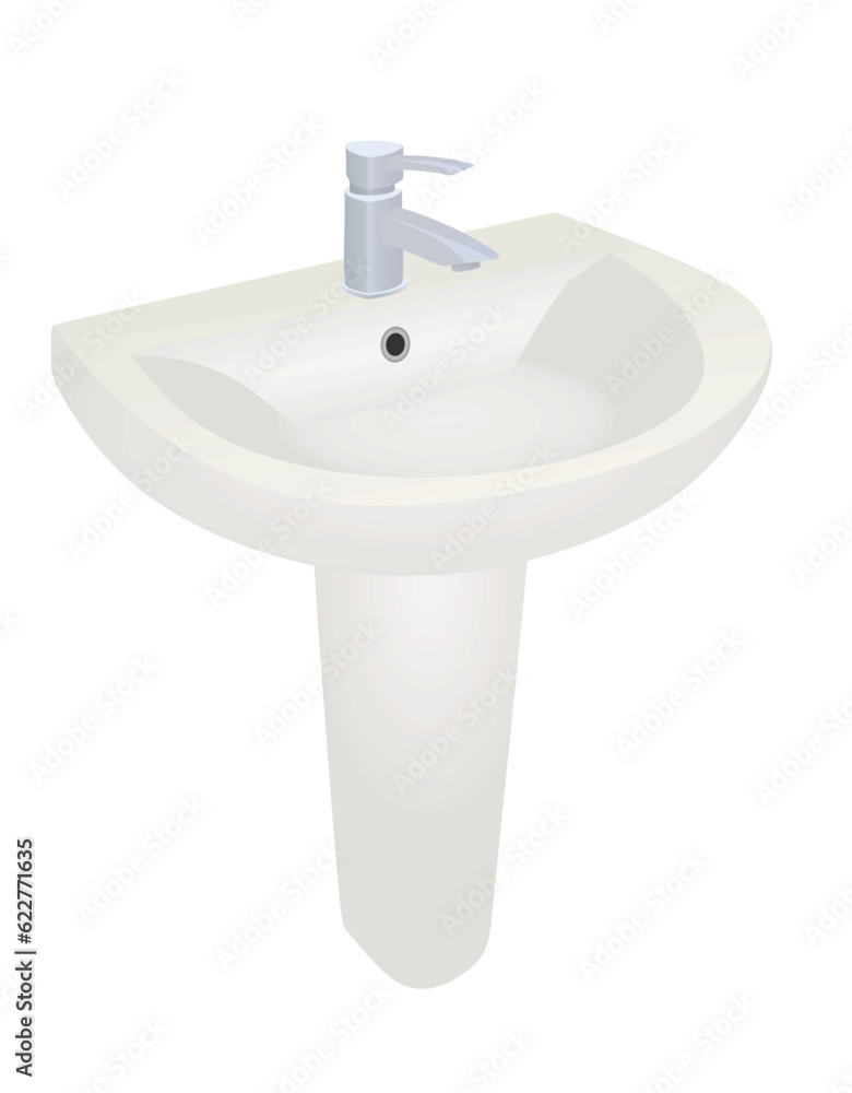 Bathroom ceramic sink. vector illustration Stock Vector | Adobe Stock