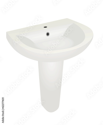 Bathroom ceramic sink. vector illustration