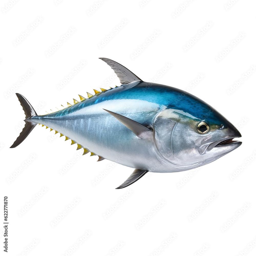 tuna fish isolated on transparent background cutout, generative ai tuna fish isolated on transparent background cutout, generative ai