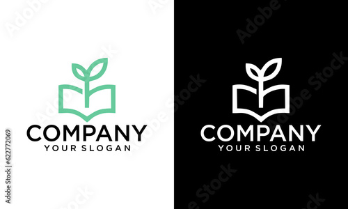 Eco Book Icon Logo Design Element