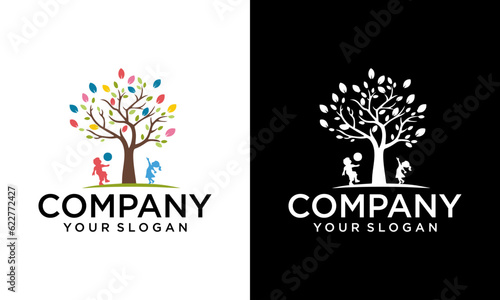 Tree Kids Logo playful template