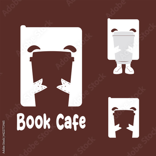 Cute Smiling Book Cafeteria Logo Design