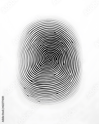 a black and white close-up image of a human fingerprint on a plain background