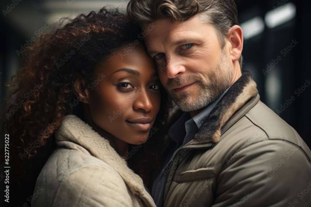 Interracial Couple Embracing - Love Beyond Boundaries