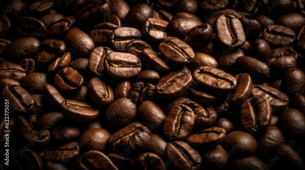 Fototapeta premium AI generated illustration of a pile of coffee beans