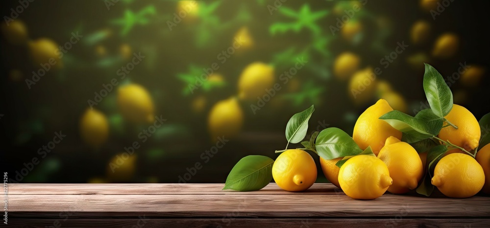 For your refreshing organic lemon drink on vintage wooden table with blur background for health, freshness and vitamin boosting concept