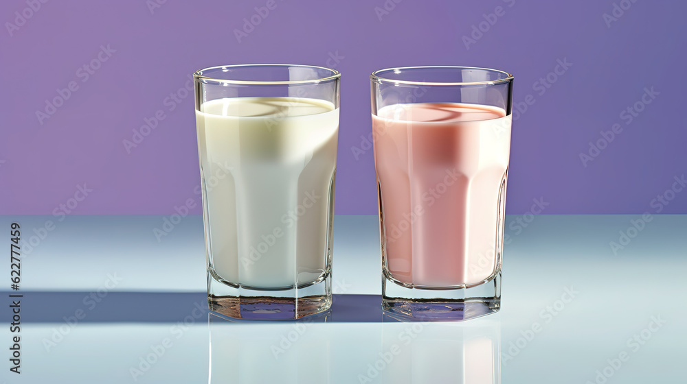 Milch im Glas und Krug, isoliert. Generative ai Milch im Glas und Krug, isoliert. Generative ai