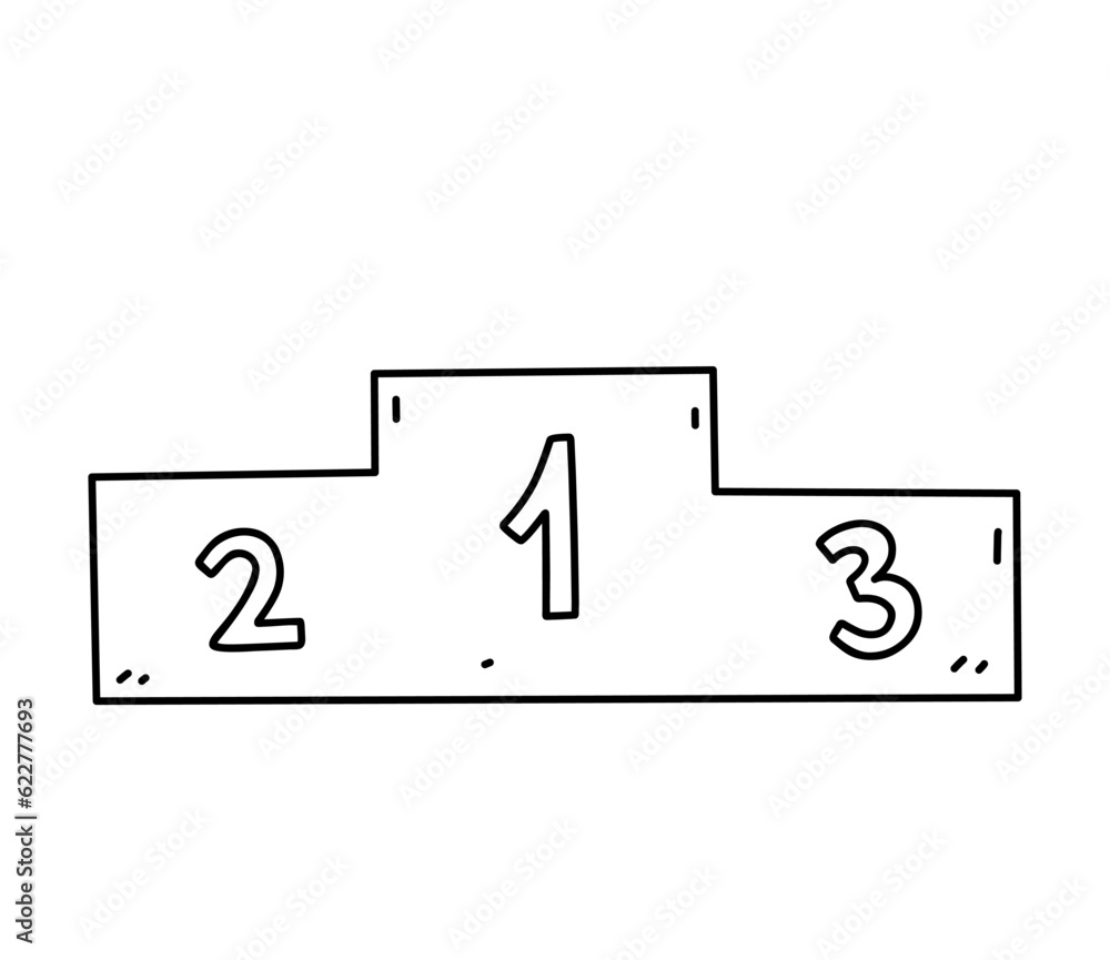 The winners podium for first, second and third place isolated on white ...