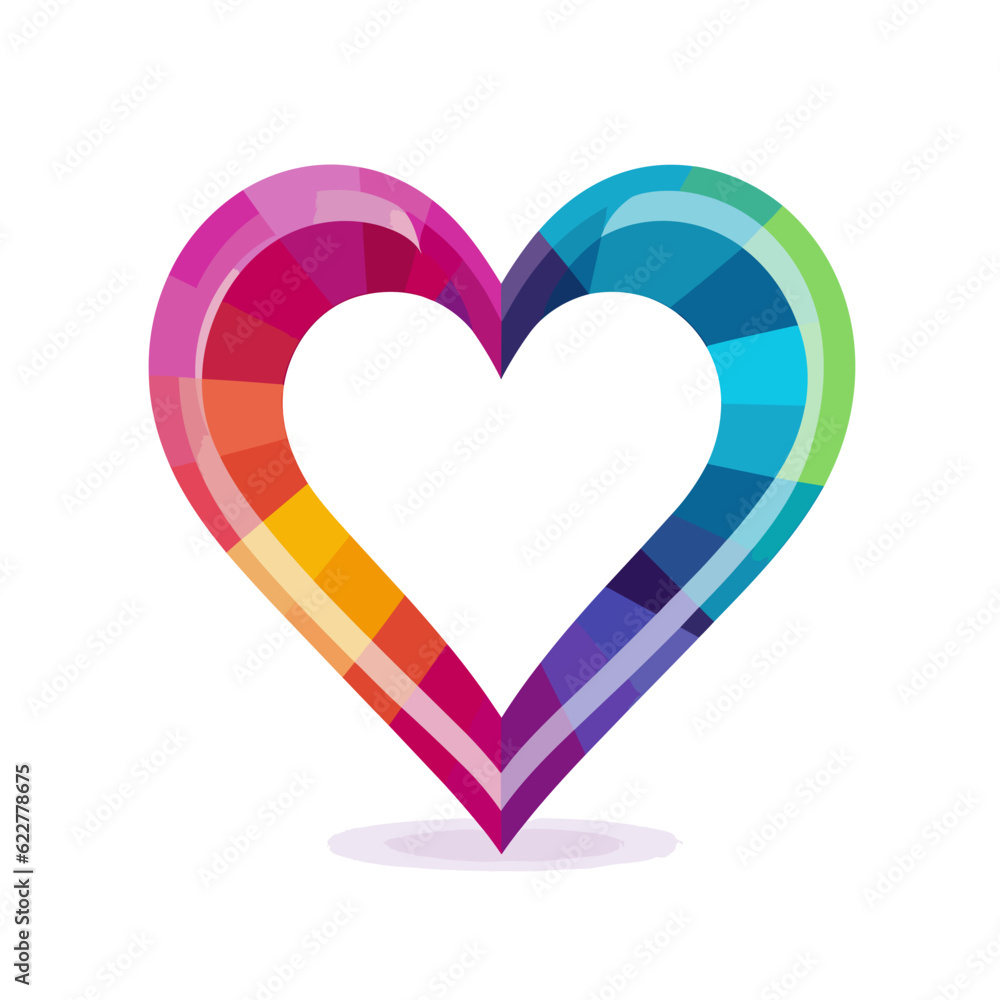 Heart in rainbow colors isolated on white background Heart in rainbow colors isolated on white background