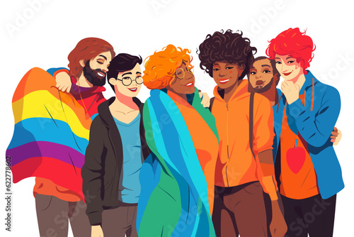 Inclusive group of people illustration.