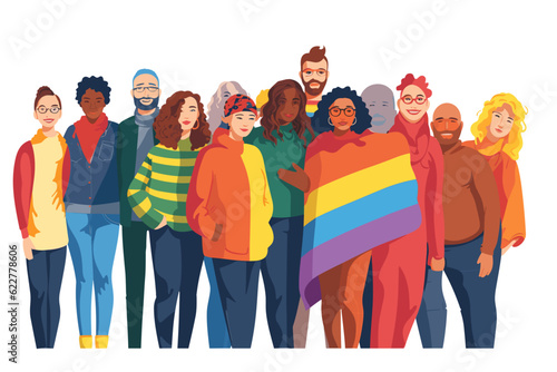 Inclusive group of people illustration.