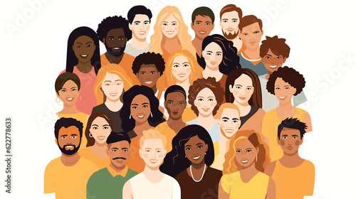 Inclusive group of people illustration.