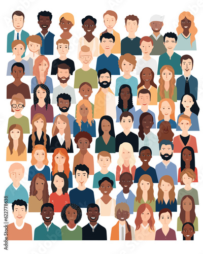 Inclusive group of people illustration.