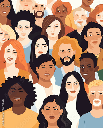Inclusive group of people illustration.