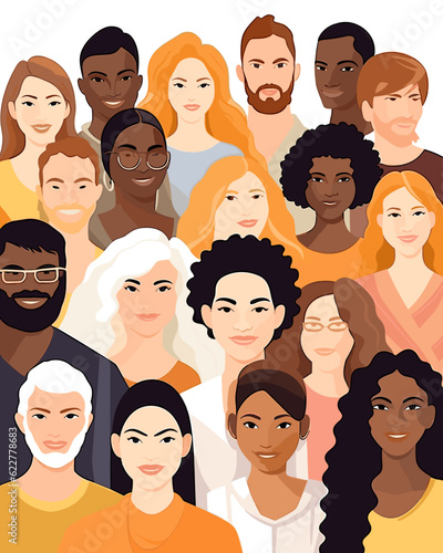 Inclusive group of people illustration.