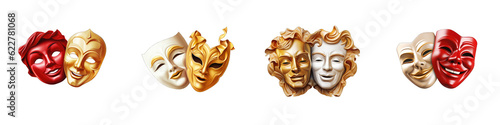 Theatre Masks clipart collection, vector, icons isolated on transparent background photo