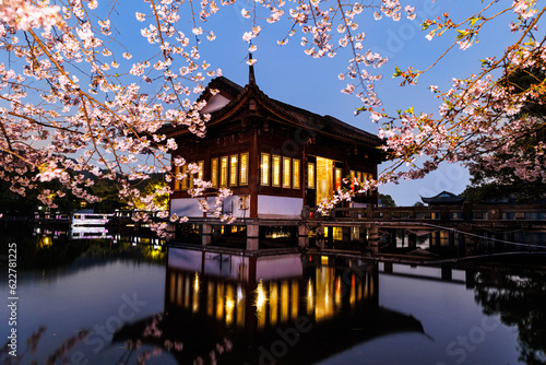 japanese temple at night