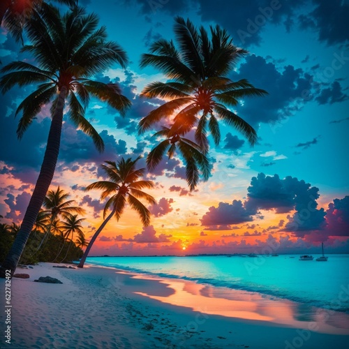 sunset on the beach © Bachar