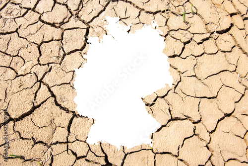 map of Germany as symbol for heat and dryness and climate change
