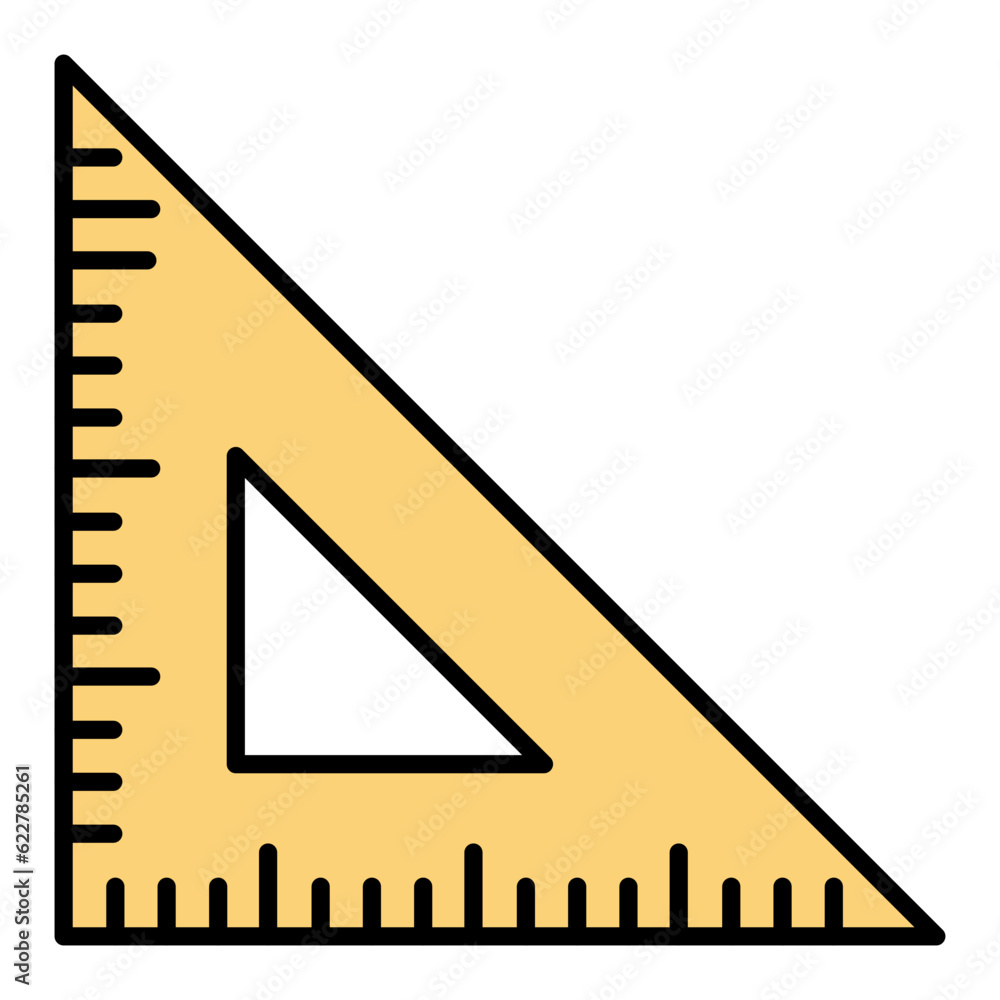 Set Square Line Color Icon