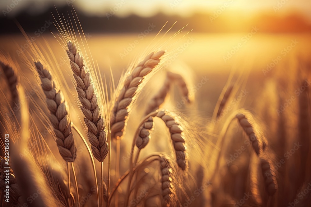 Wheat field. Background for the desktop. AI generated Wheat field. Background for the desktop. AI generated