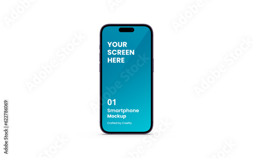 Smartphone Mockup Deep Purple | Fully Editable File, Replaceable Screen, Separated Shadow and Background