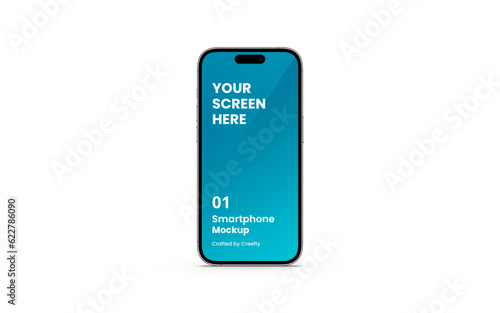 Smartphone Mockup Silver | Fully Editable File, Replaceable Screen, Separated Shadow and Background