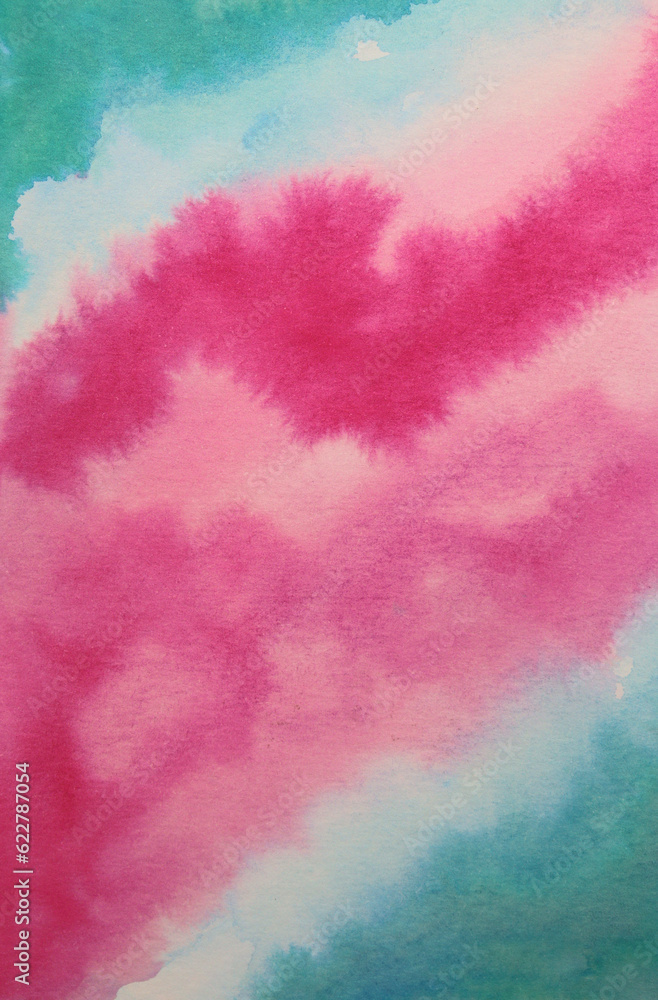 Pink cotton abstract watercolor background