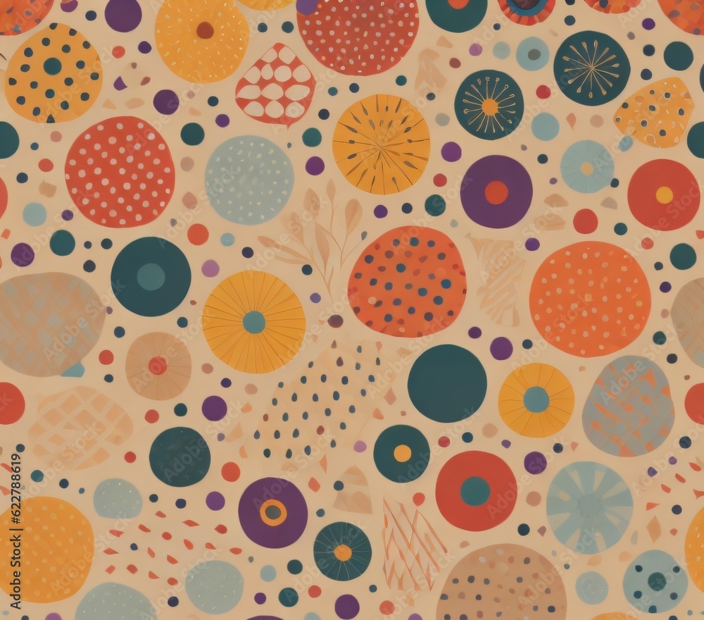 seamless pattern with circles. Generative ai. seamless pattern with circles. Generative ai.