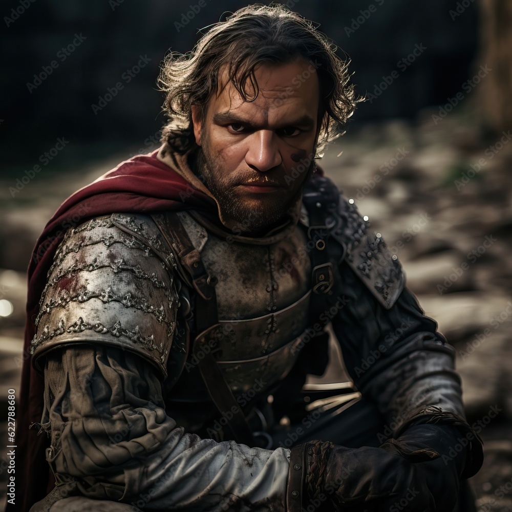 Templar knight after the battle, generative ai Templar knight after the battle, generative ai
