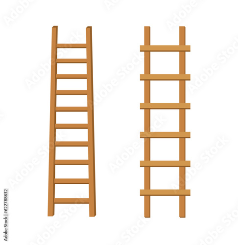 Wooden Stairs or Step Ladders for Domestic and Construction Needs vector icon for web design isolated on white background
