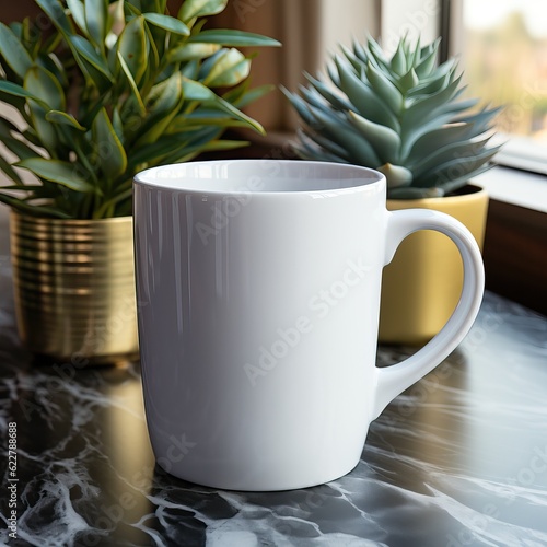 White customizable mug mock...