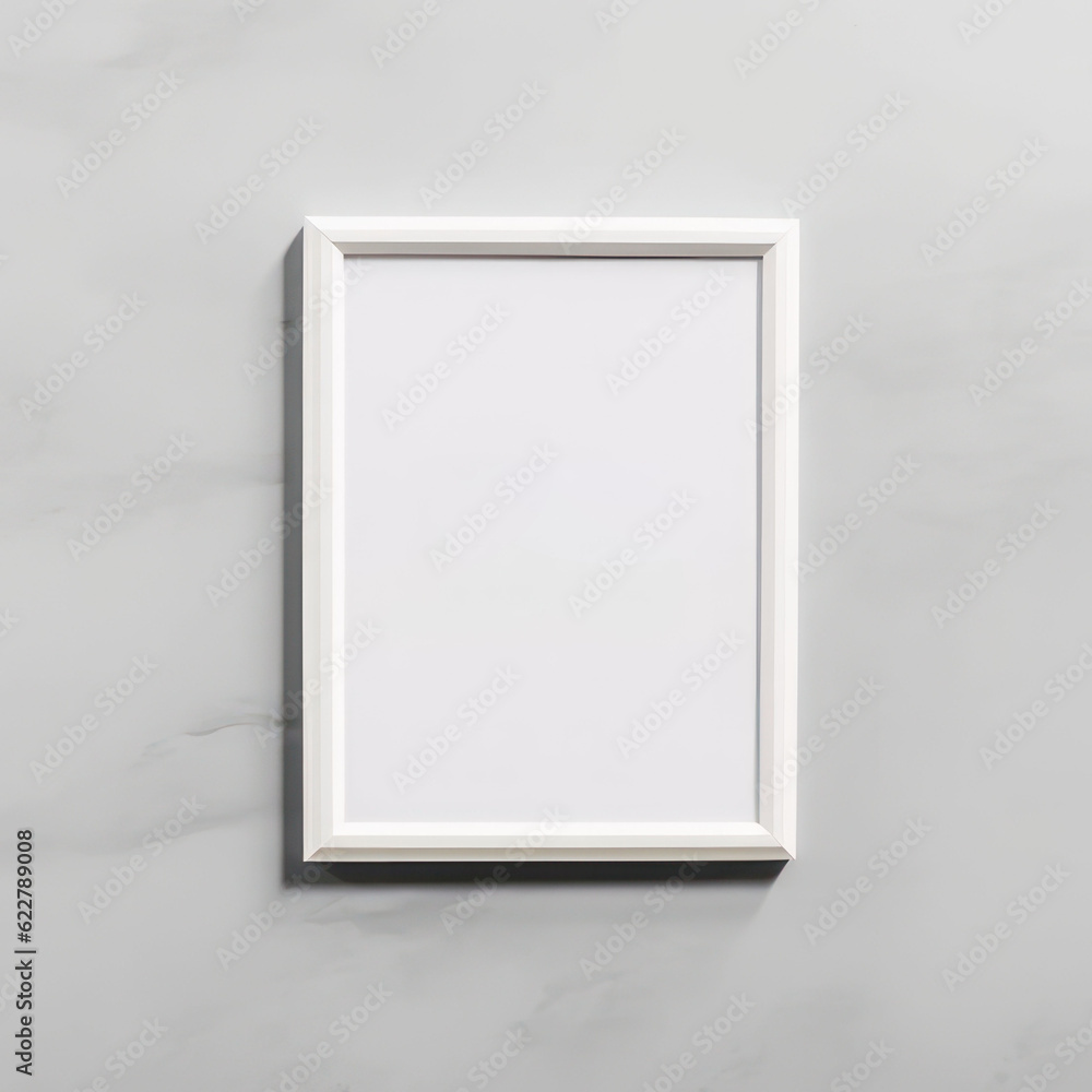 Mockup, picture frame on a white wall. AI generative. Mockup, picture frame on a white wall. AI generative.