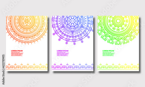 Minimal White Invitation Card with Colorful Mandala Background - Elegant Designs