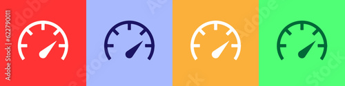 speedometer icon with simply style