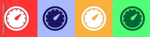 speedometer icon with solid style