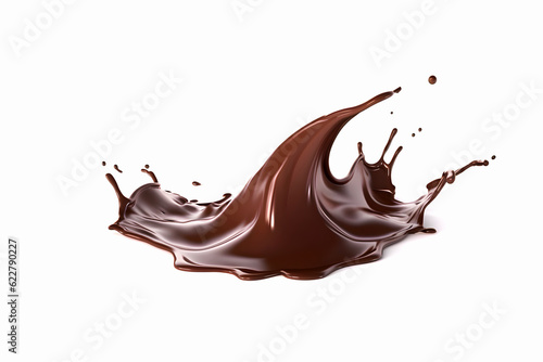 Fantastic brown chocolate splash on white background