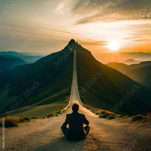 person in the mountains