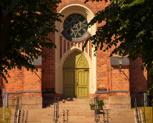 Eastern entrance to the neo-Gothic church of Loviisa photo