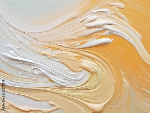 Abstract background of oil paint in golden, beige and white tones. Abstract background of acrylic paint in variety colors tones.