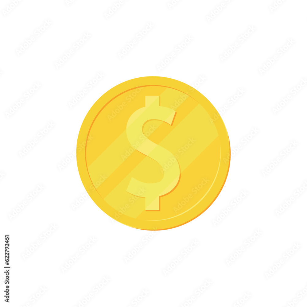 Gold coin with dollar sign isolated. Realistic 3d coin. Money penny as symbol of wealth and success. Income and high earnings in coins. Dollar coin vector illustration. Gold in form of penny Gold coin with dollar sign isolated. Realistic 3d coin. Money penny as symbol of wealth and success. Income and high earnings in coins. Dollar coin vector illustration. Gold in form of penny