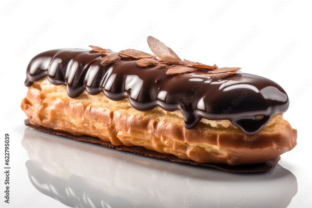 Chocolate Eclair Cake Isolated, Delicious Dessert, Cocoa Eclair, Abstract Generative AI Illustration Chocolate Eclair Cake Isolated, Delicious Dessert, Cocoa Eclair, Abstract Generative AI Illustration