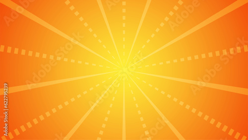 Orange Sunburst Pattern Background. Rays. Radial. Summer Banner. Hot Wallpaper. Vector Illustration