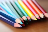 Color pencils close up. Beautiful color pencils. Color pencils for drawing Rainbow color pencil and used as a background