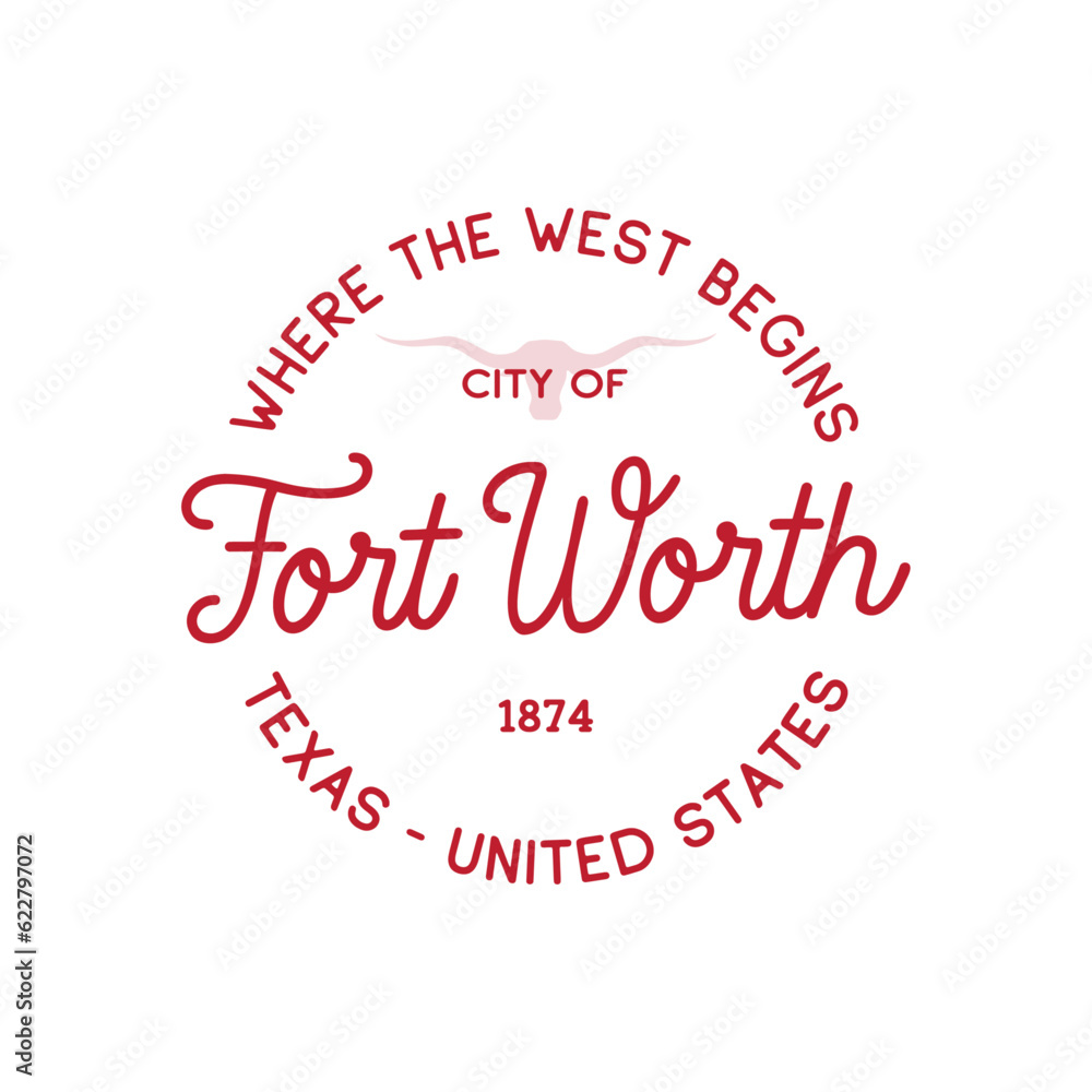 Fort Worth, Texas Vector design template. Fort Worth, Texas logotype. Vector and illustration.