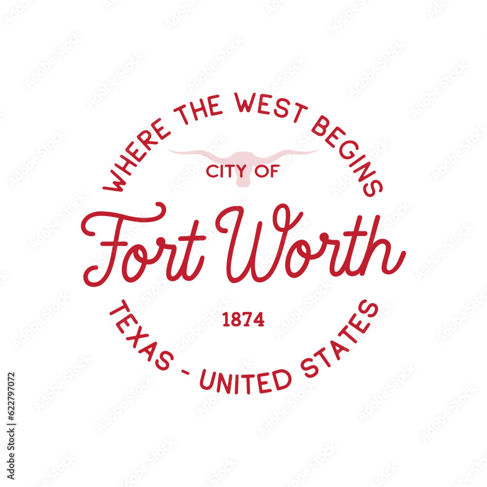 Fort Worth, Texas Vector design template. Fort Worth, Texas logotype. Vector and illustration. Fort Worth, Texas Vector design template. Fort Worth, Texas logotype. Vector and illustration.
